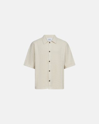 Short-sleeved shirt "George" | Cotton | Off-white -Resteröds Short-sleeved shirt "George" | Cotton | Off-white -Resteröds
