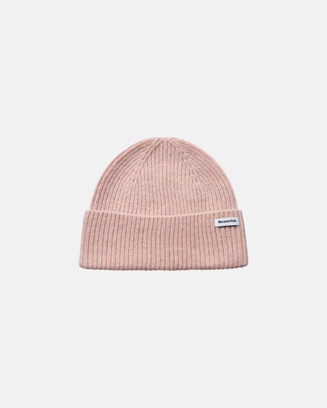 Beanie hat | 100% wool | Pink -Resteröds