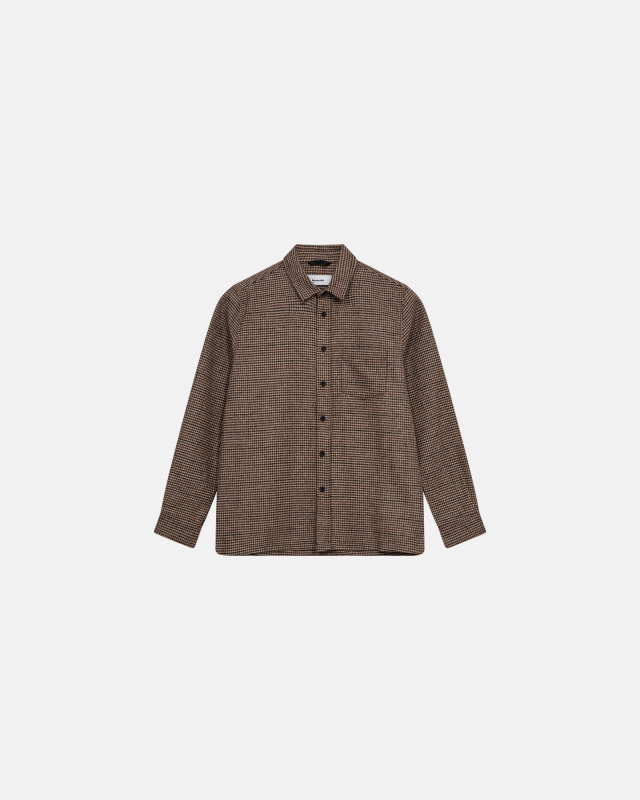 Lennox Shirt | Wool | Brown -Resteröds