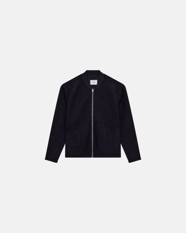 Boiled wool jacket 'Luke' | Polyester | Navy -Resteröds