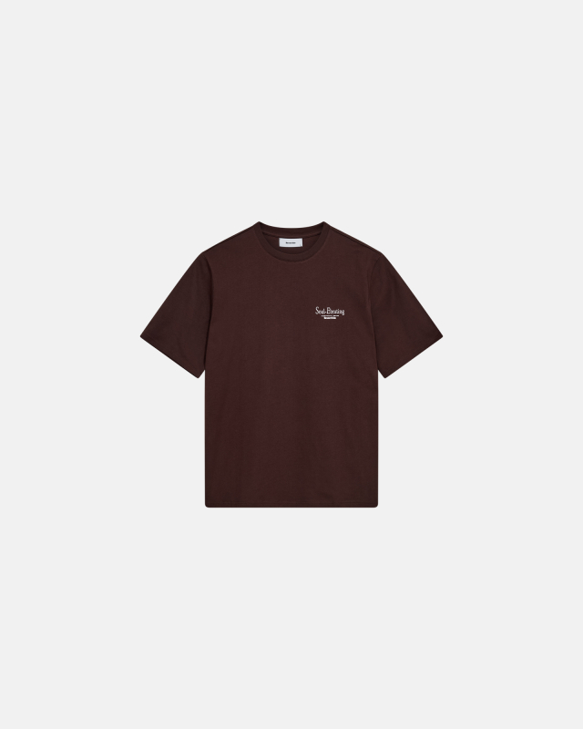 T-shirt with 'tas' print | 100% cotton | Brown -Resteröds