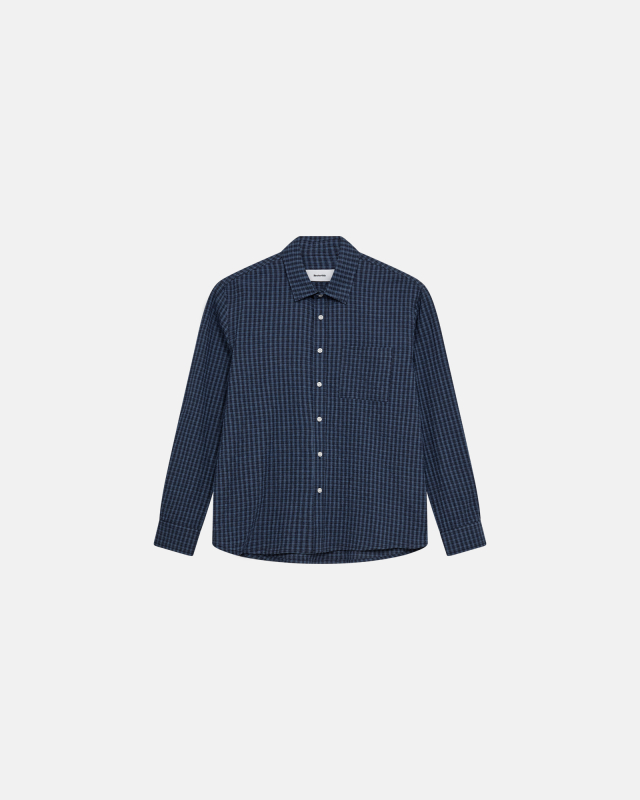 Shirt 'kai' | Cotton | Navy -Resteröds