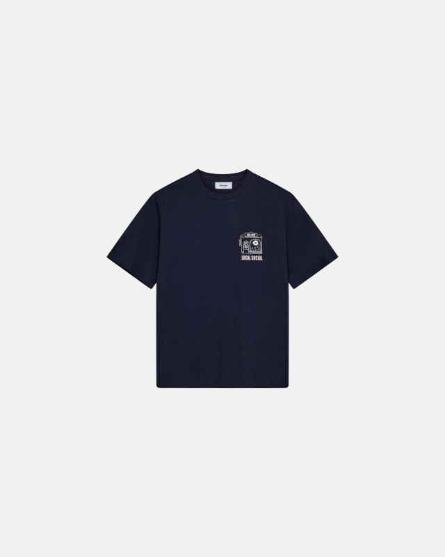 T-shirt with print 'tas' | 100% cotton | Navy -Resteröds
