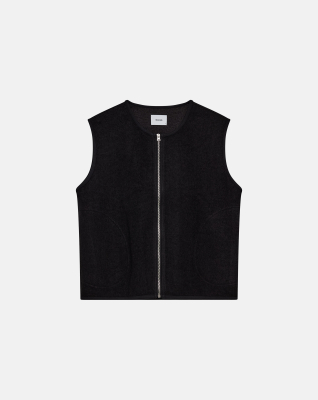 Vest in boiled wool 'Kian' | Polyester | Black -Resteröds Vest in boiled wool 'Kian' | Polyester | Black -Resteröds