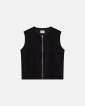Vest in boiled wool 'Kian' | Polyester | Black - Resteröds