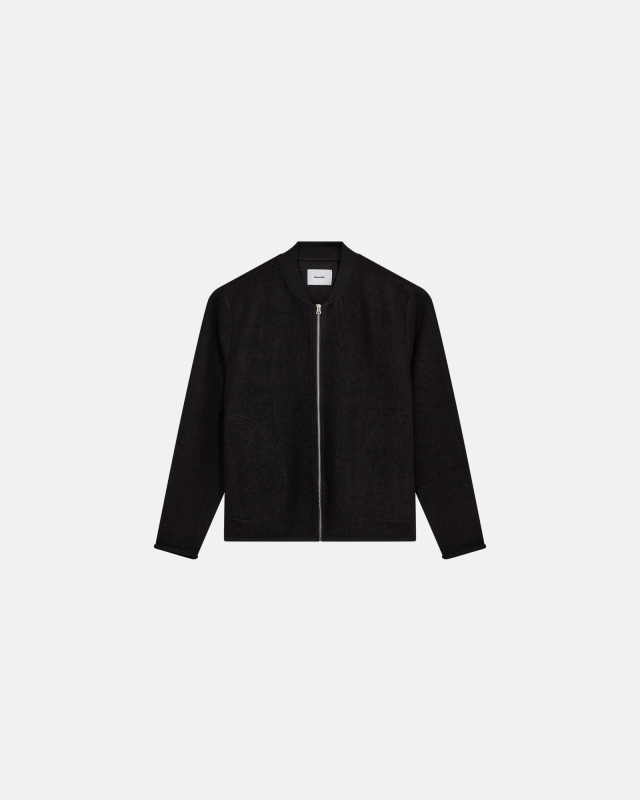 Boiled Wool Jacket 'Luke' | Polyester | Black -Resteröds