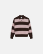 Long-sleeved polo 'Jacob' | Wool | Pink/brown - Resteröds