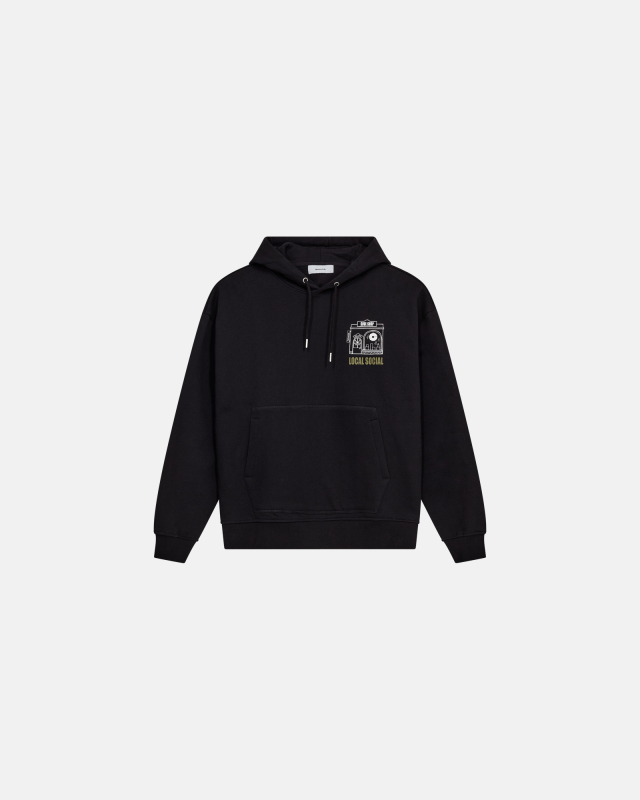 Sweatshirt with hoodie 'Elliot' | 100% cotton | Black -Resteröds