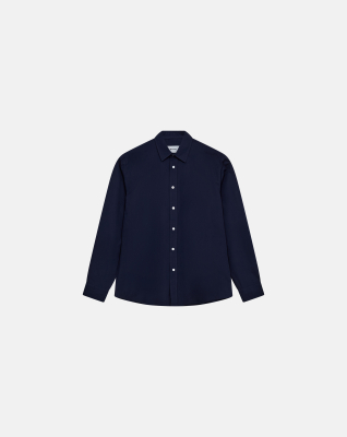 Poplin shirt 'chris' | 100% cotton | Navy -Resteröds Poplin shirt 'chris' | 100% cotton | Navy -Resteröds