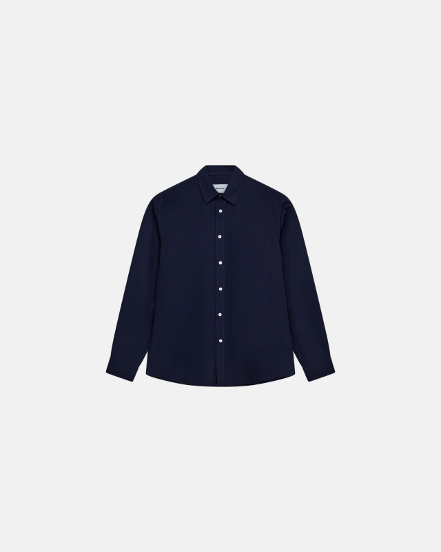 Poplin shirt 'chris' | 100% cotton | Navy -Resteröds