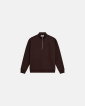 Sweatshirt with half-zip 'Zack' | 100% cotton | Brown - Resteröds