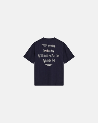 T-shirt with print 'tas' | 100% cotton | Navy -Resteröds T-shirt with print 'tas' | 100% cotton | Navy -Resteröds