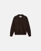 Long-sleeved polo 'jacob' | Wool | Brown - Resteröds