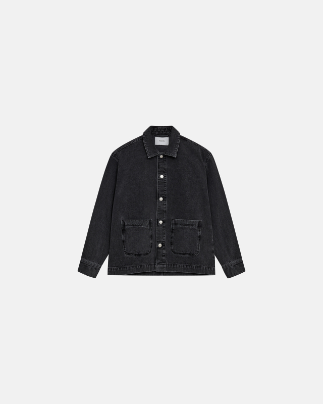 Denim Overshirt 'Nathan' | 100% Cotton | Black -Resteröds