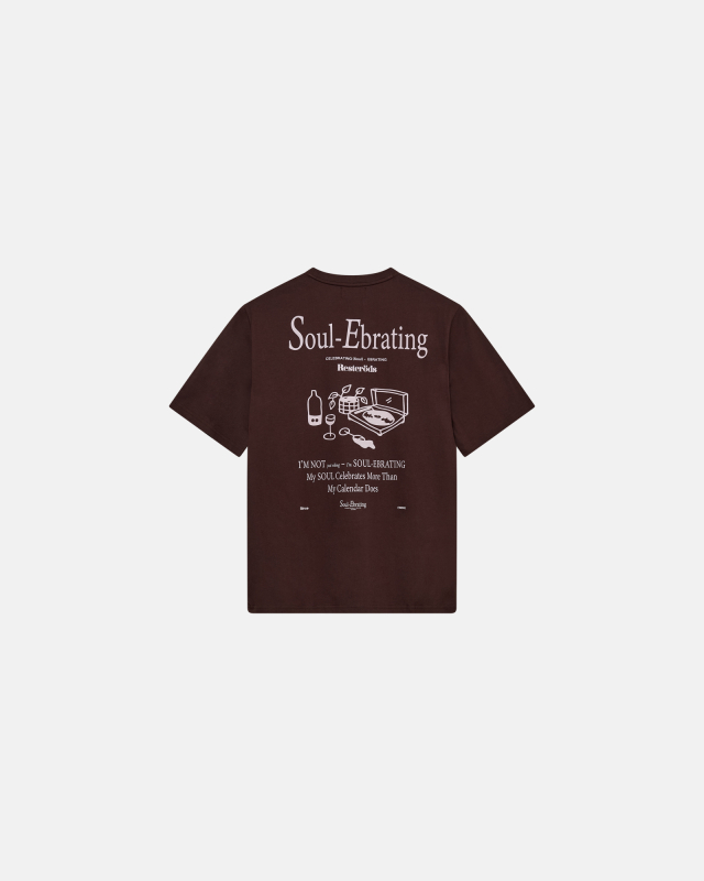 T-shirt with 'tas' print, 100% cotton, Brown
