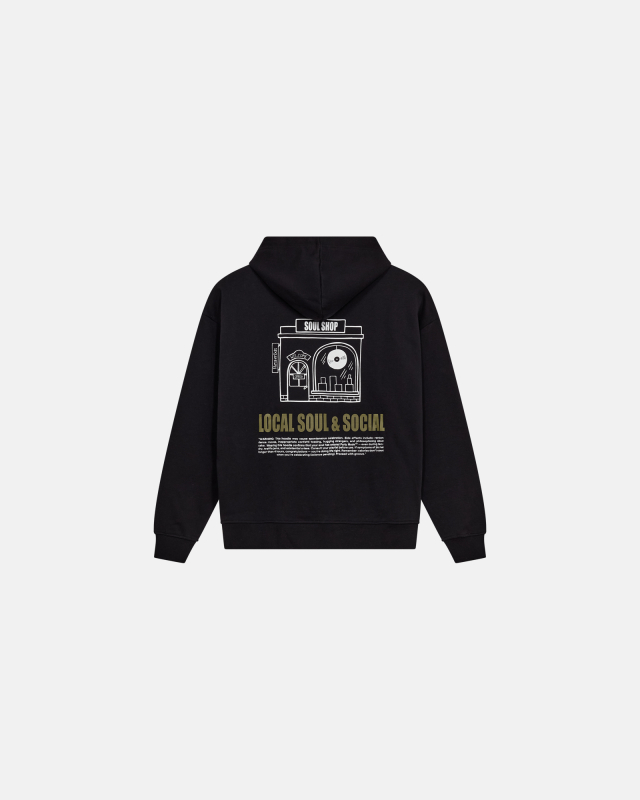 Sweatshirt with hoodie 'Elliot', 100% cotton, Black