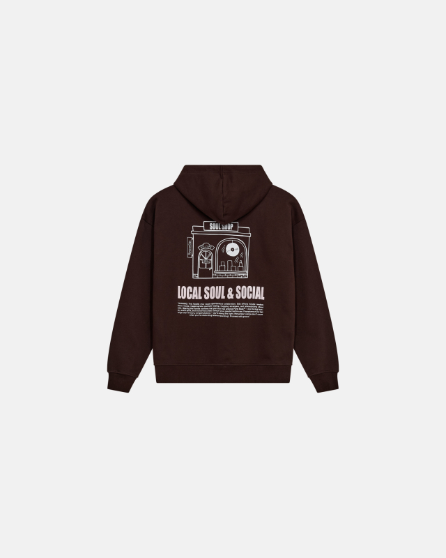 Hooded sweatshirt 'elliot', 100% cotton, Brown