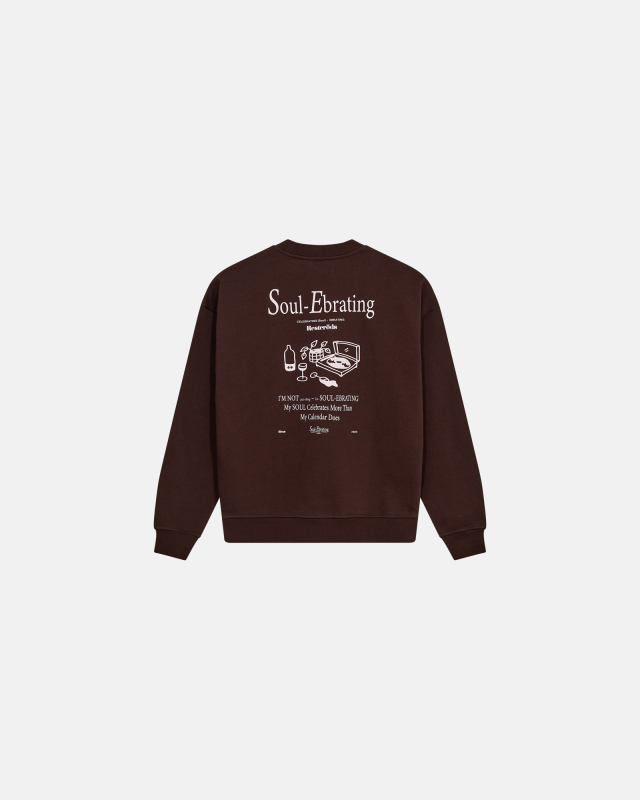 Sweatshirt with 'drake' print, 100% cotton, Brown
