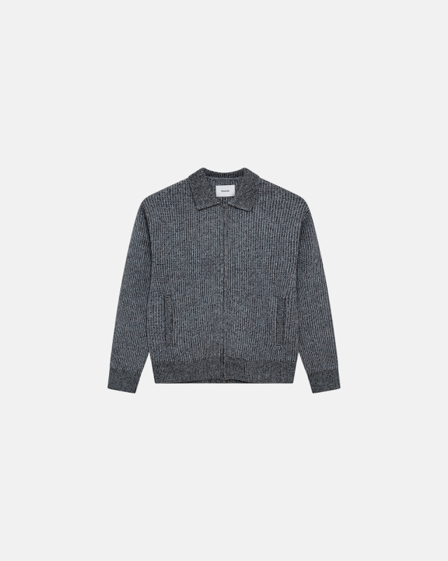 Floyd zip cardigan, Wool, Blue